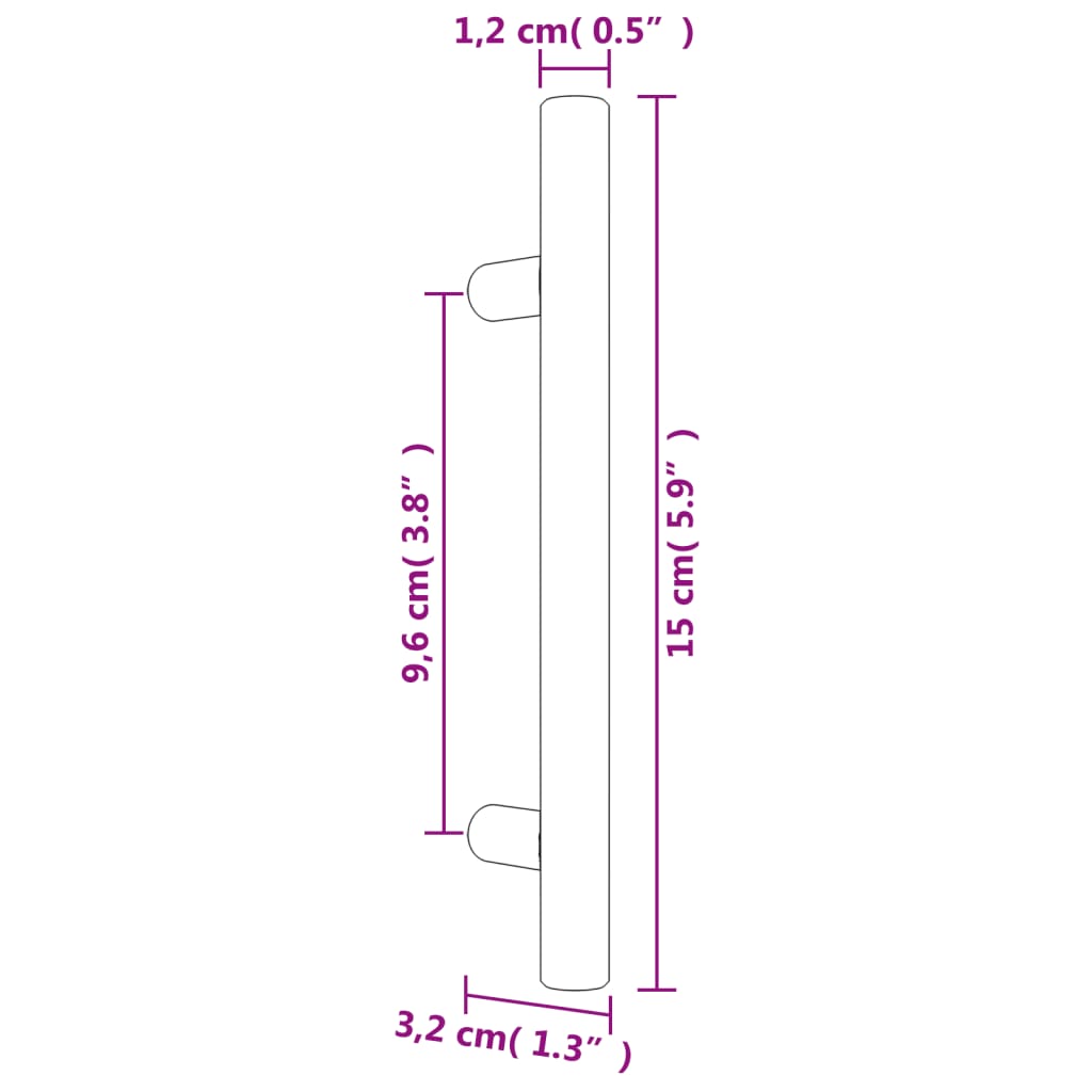 Kaapin Kahvat 20 Kpl Musta 96 Mm Ruostumaton Teräs