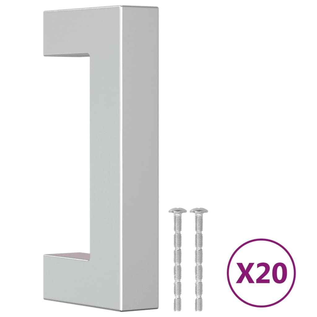 Kaapin Kahvat 20 Kpl Hopea 64 Mm Ruostumaton Teräs