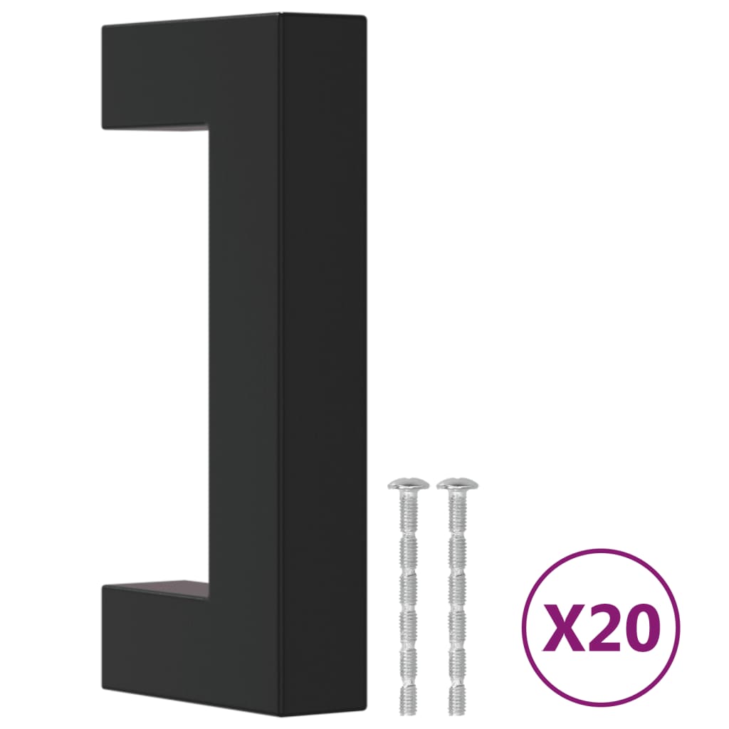 Kaapin Kahvat 20 Kpl Musta 64 Mm Ruostumaton Teräs