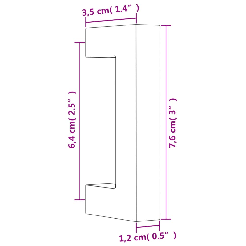 Kaapin Kahvat 20 Kpl Musta 64 Mm Ruostumaton Teräs