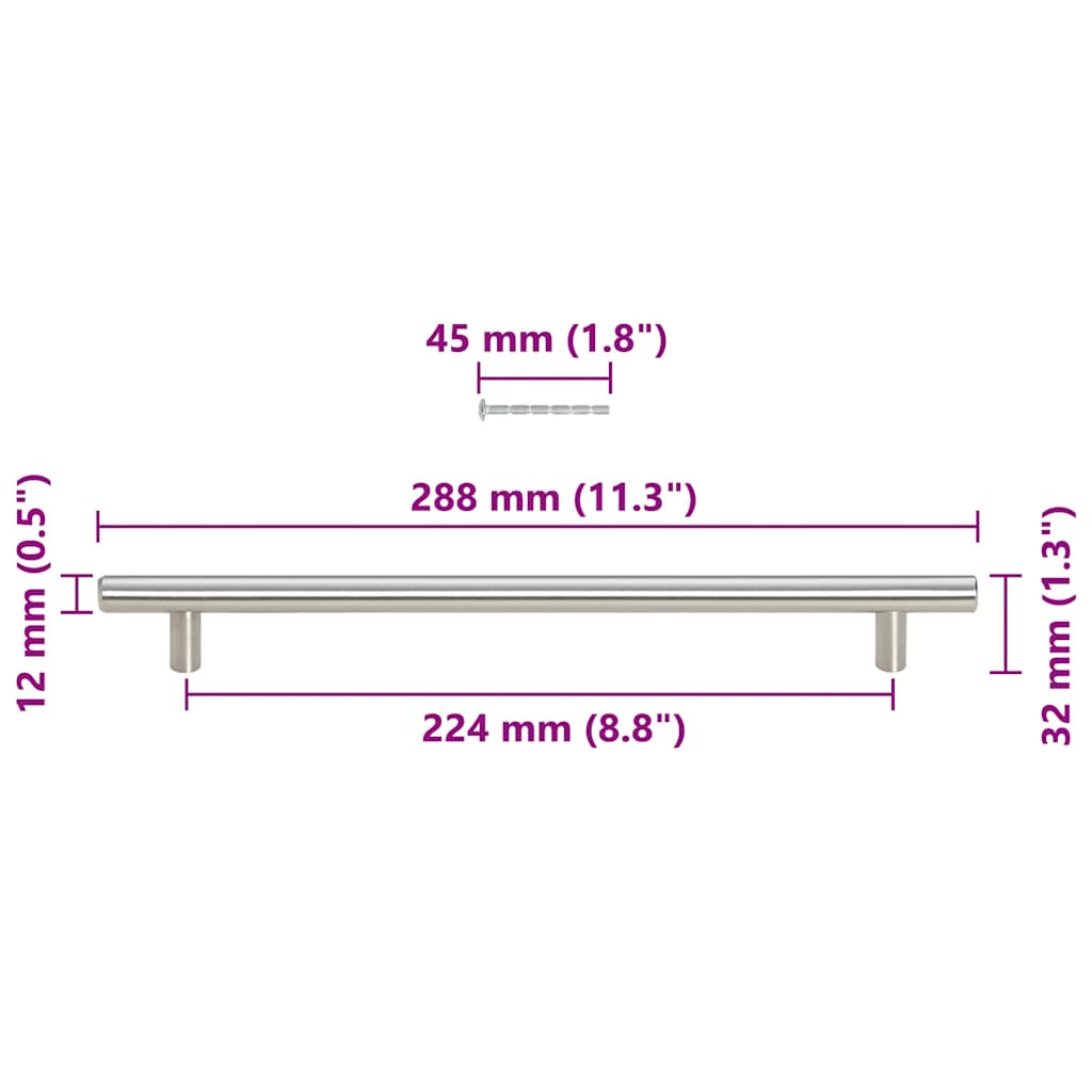 Kaapin Kahvat 5 Kpl Hopea 224 Mm Ruostumaton Teräs