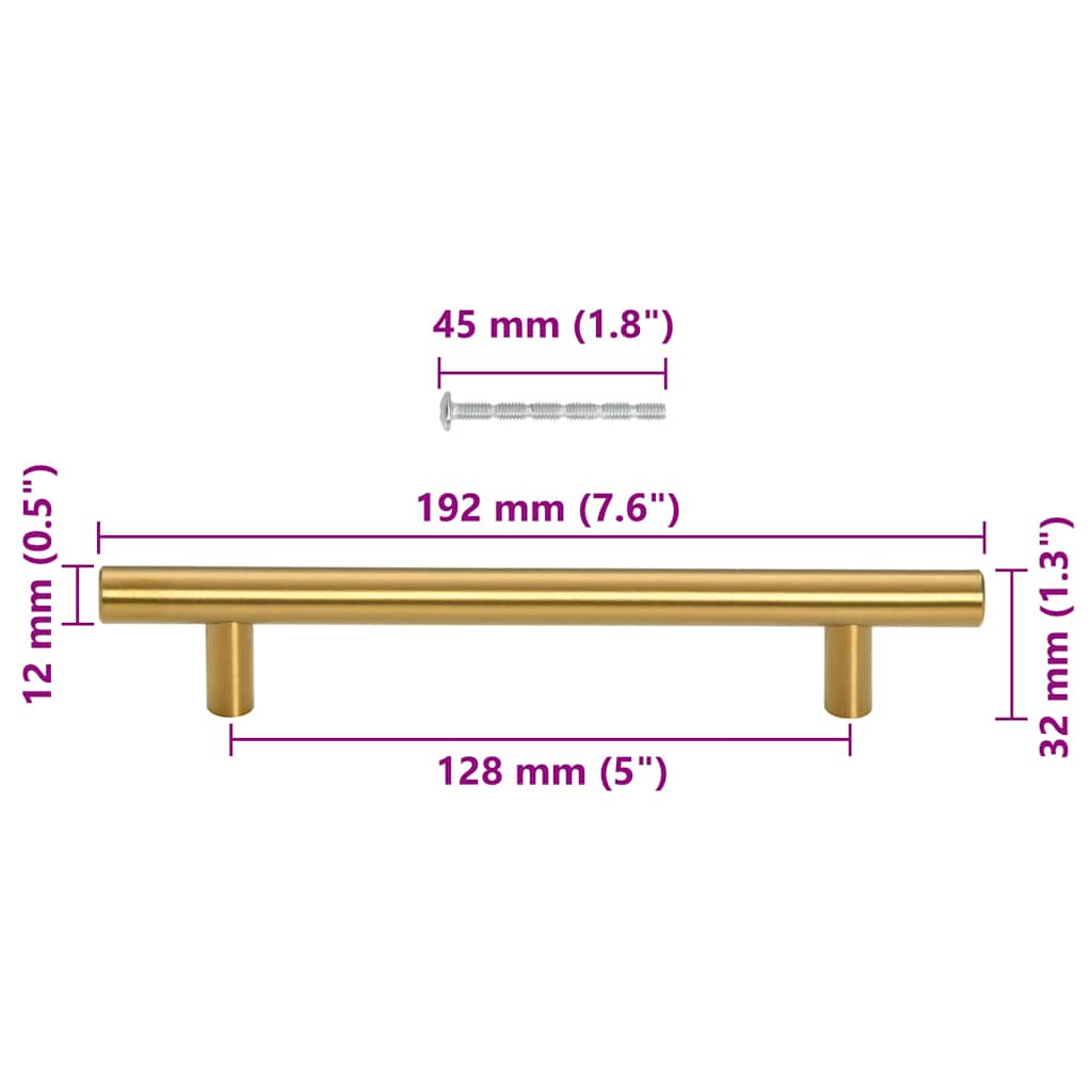 Kaapin Kahvat 10 Kpl Kulta 128 Mm Ruostumaton Teräs