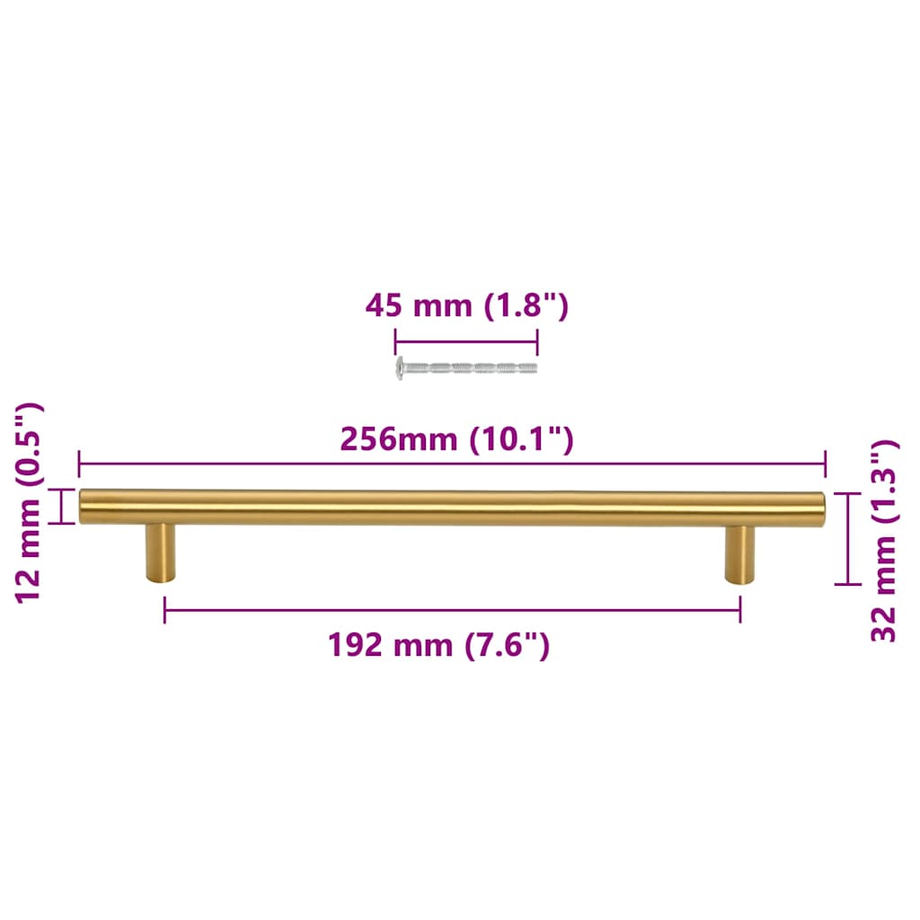 Kaapin Kahvat 5 Kpl Kulta 192 Mm Ruostumaton Teräs