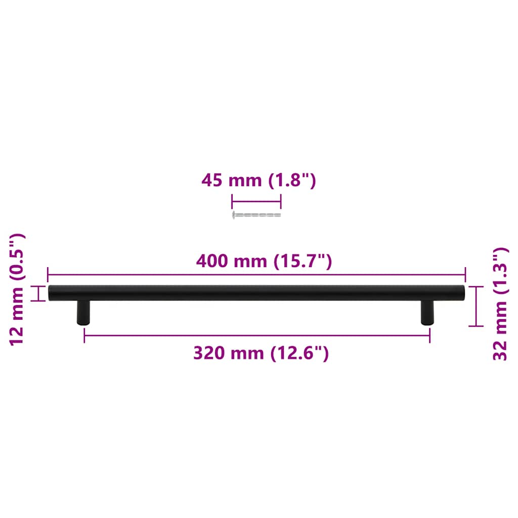 Kaapin Kahvat 5 Kpl Musta 320 Mm Ruostumaton Teräs