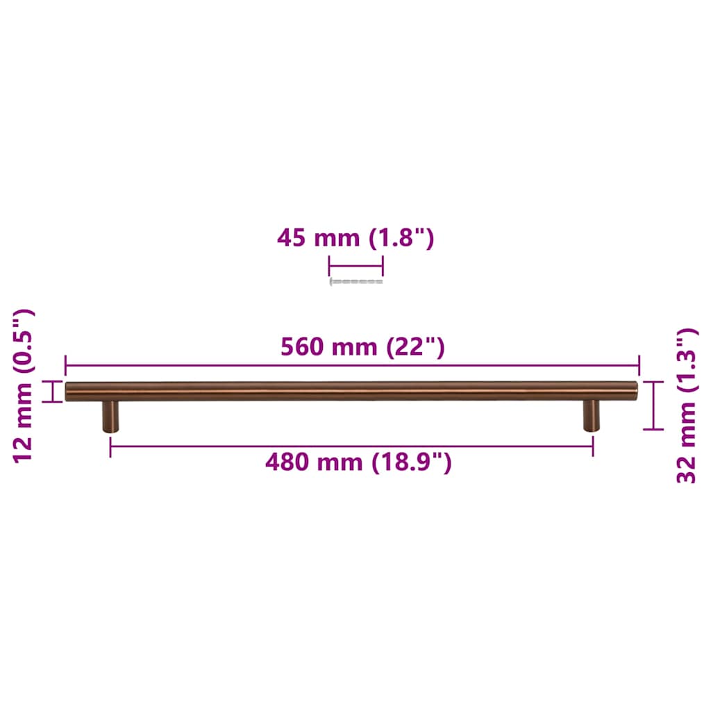 Kaapin Kahvat 5 Kpl Pronssi 480 Mm Ruostumaton Teräs