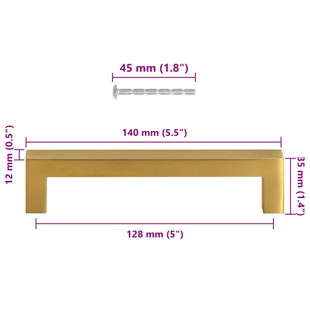 Kaapin Kahvat 10 Kpl Kulta 128 Mm Ruostumaton Teräs