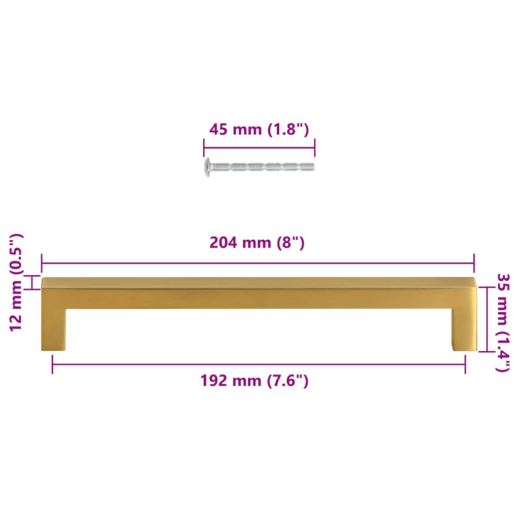 Kaapin Kahvat 5 Kpl Kulta 192 Mm Ruostumaton Teräs