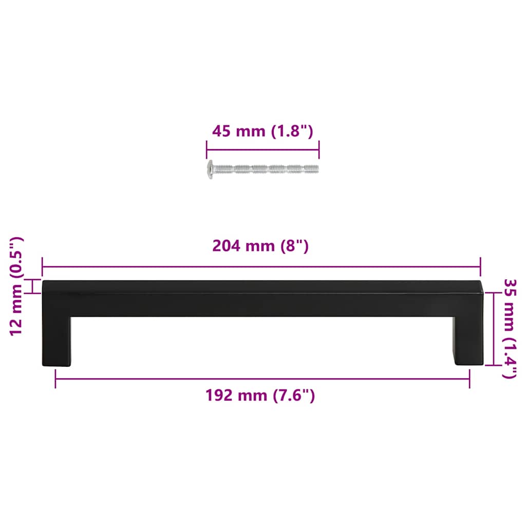 Kaapin Kahvat 5 Kpl Musta 192 Mm Ruostumaton Teräs