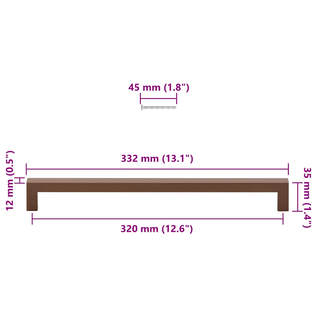 Kaapin Kahvat 5 Kpl Pronssi 320 Mm Ruostumaton Teräs
