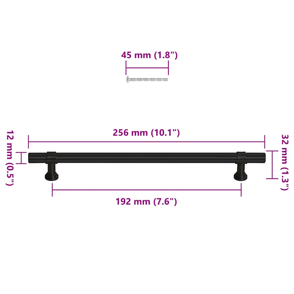 Kaapin Kahvat 5 Kpl Musta 192 Mm Ruostumaton Teräs