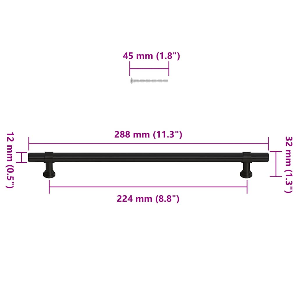 Kaapin Kahvat 5 Kpl Musta 224 Mm Ruostumaton Teräs