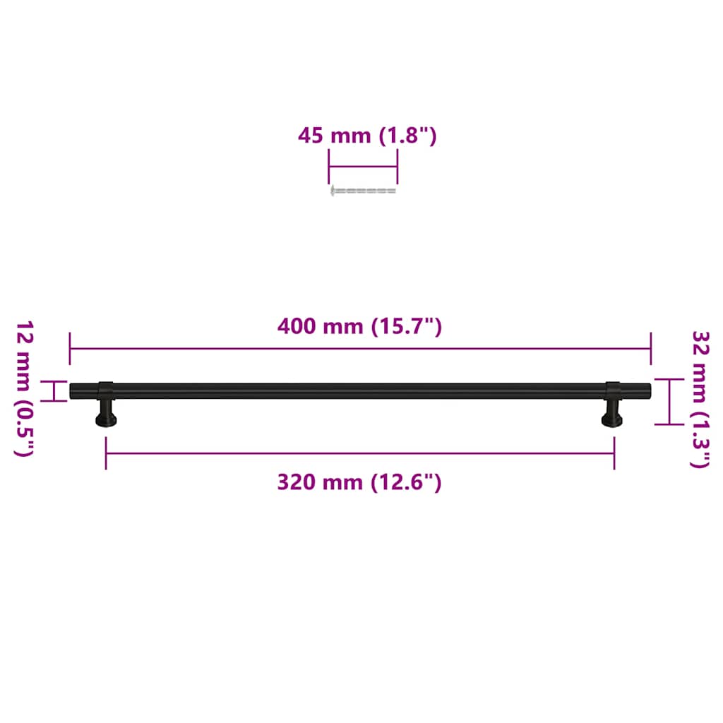 Kaapin Kahvat 5 Kpl Musta 320 Mm Ruostumaton Teräs