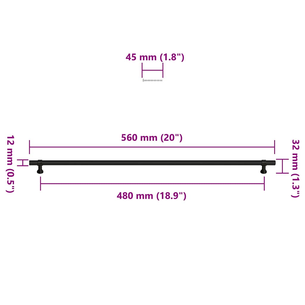 Kaapin Kahvat 5 Kpl Musta 480 Mm Ruostumaton Teräs
