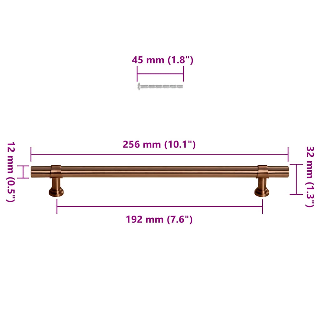 Kaapin Kahvat 5 Kpl Pronssi 192 Mm Ruostumaton Teräs