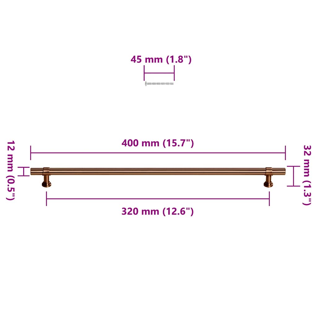 Kaapin Kahvat 5 Kpl Pronssi 320 Mm Ruostumaton Teräs