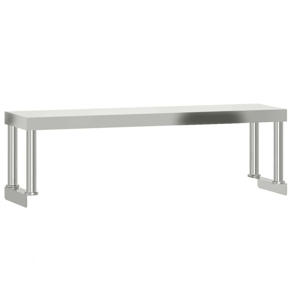 Keittiön Työpöytä Ylähyllyllä 110X55X120 Cm Ruostumaton Teräs