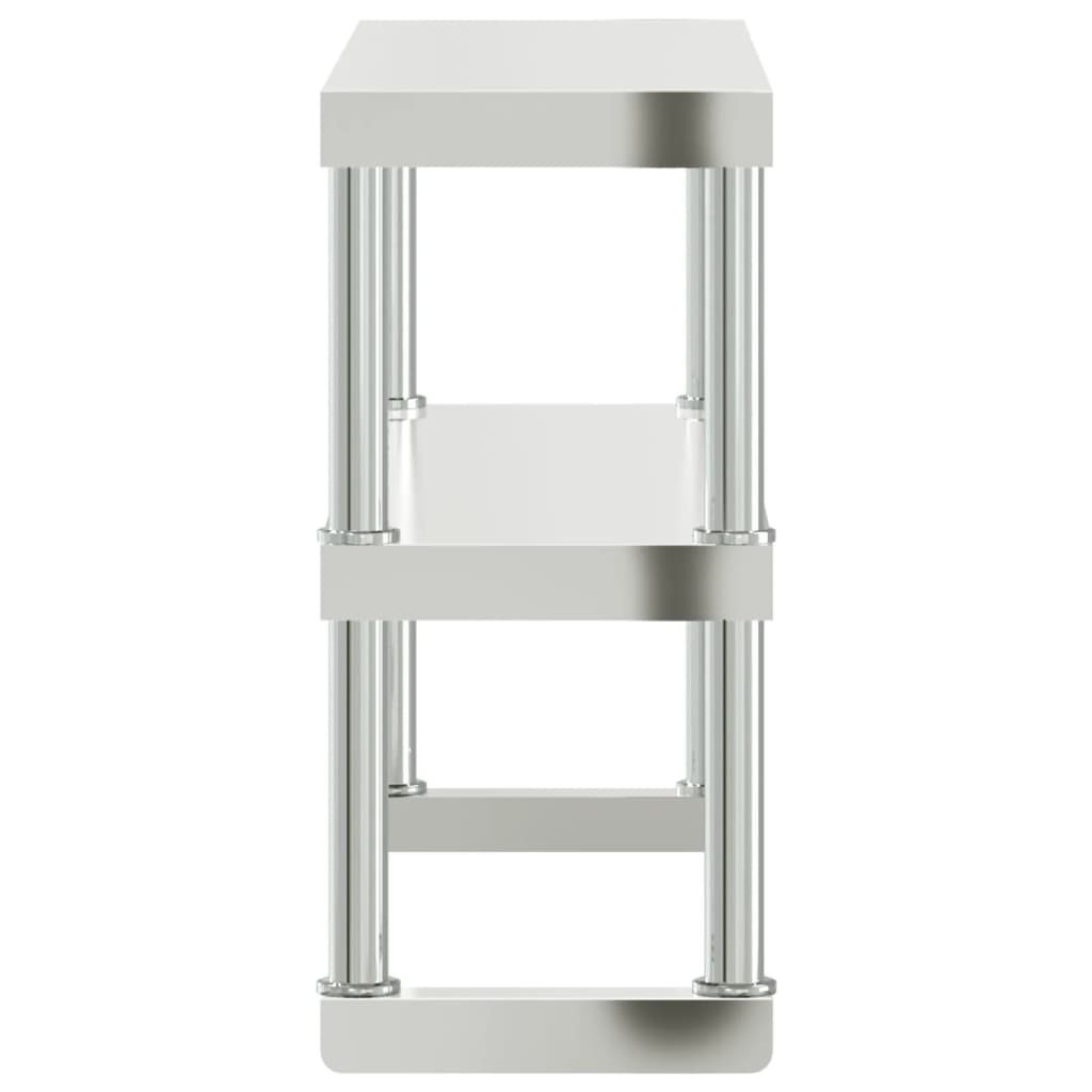 Keittiön Työtason Hylly 2 Tasoa 110X30X65 Cm Ruostumaton Teräs