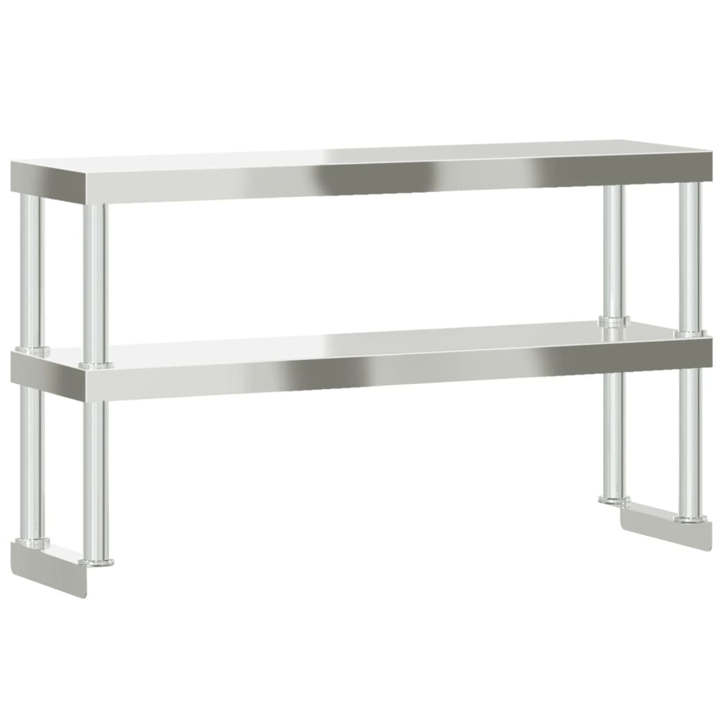 Keittiön Työtason Hylly 2 Tasoa 110X30X65 Cm Ruostumaton Teräs