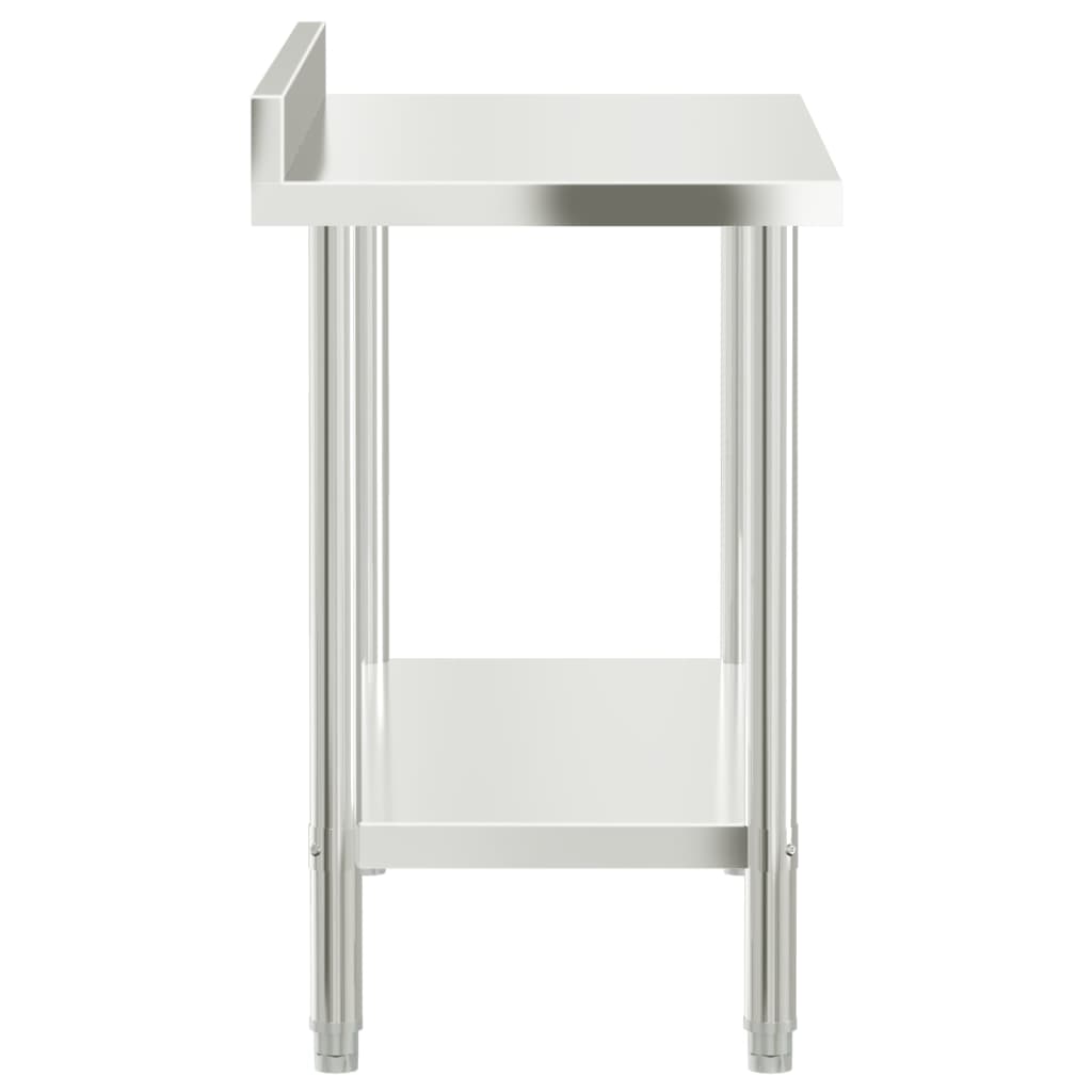 Keittiön Työpöytä Roiskesuojalla 110X55X93 Cm Ruostumaton Teräs