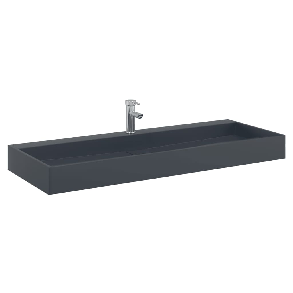 Pesuallas 120X46X11 Cm Mineraali-/Marmorivalu Antrasiitti