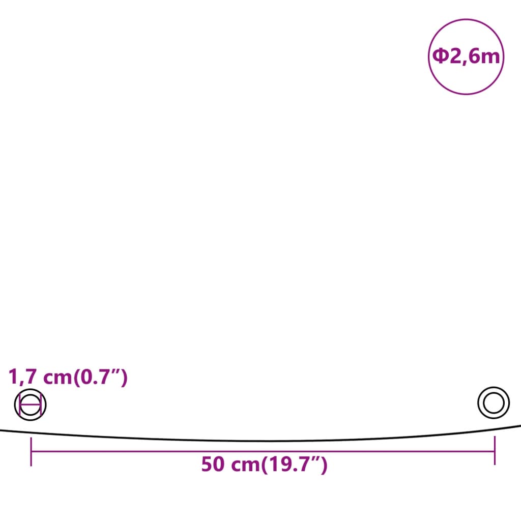 Pressu Harmaa Ø 2,6 M 650 G/M²