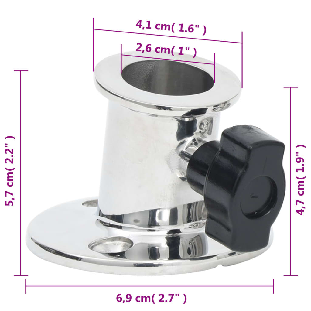 Bimini-Katteen Pyöreä Kiinnitin 26 Mm Putkeen 2 Kpl Teräs