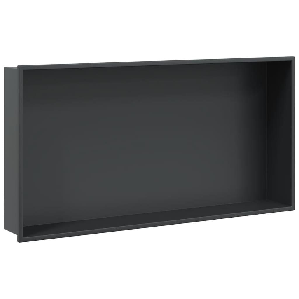 Suihkuhylly Matta Musta 62X32X9 Cm Ruostumaton Teräs