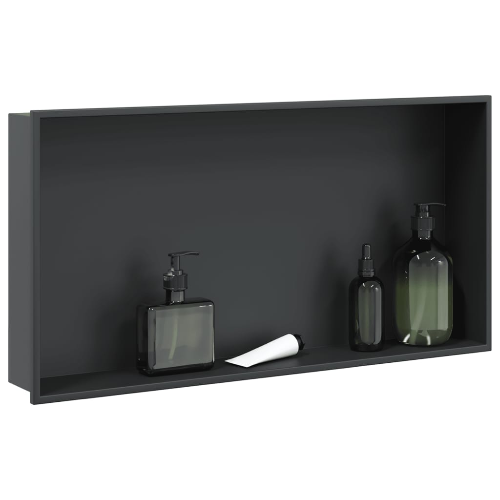 Suihkuhylly Matta Musta 62X32X9 Cm Ruostumaton Teräs
