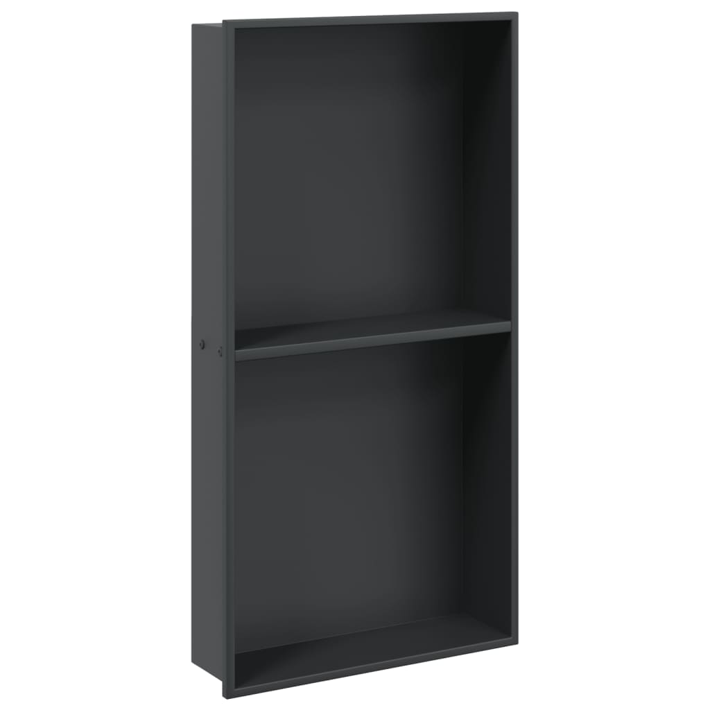 Suihkuhylly Matta Musta 32X62X9 Cm Ruostumaton Teräs