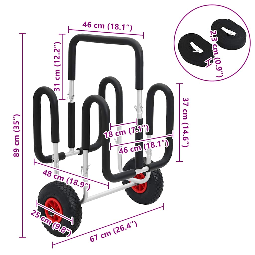 Sup Kärry 2 Lainelaudalle 90 Kg Alumiini