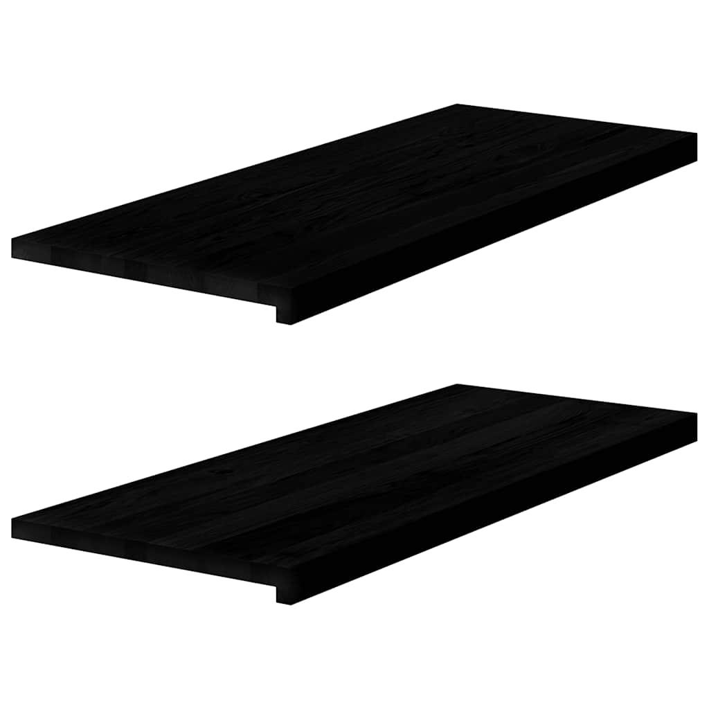 Ikkunalaudat 2 Kpl Ruskeanmusta 100X40X2 Cm Massiivipuutammea
