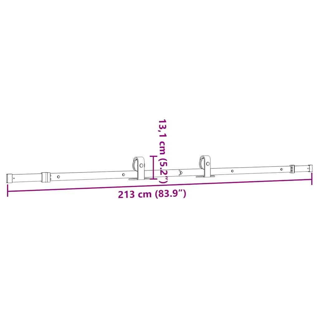 Liukuovi Hardware Kit 213 Cm Teräs Musta
