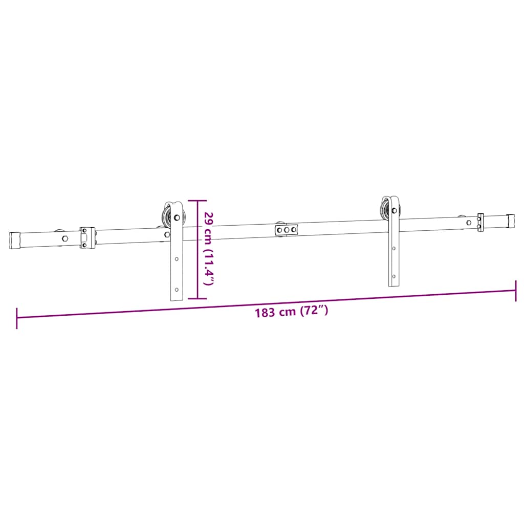 Liukuoven Asennussarja Teräs 183 Cm Musta