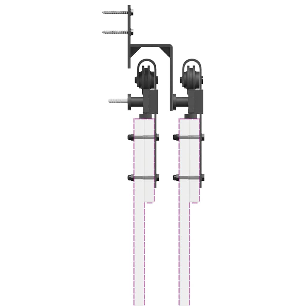 Liukuovi Hardware Kit 427 Cm Teräs Musta