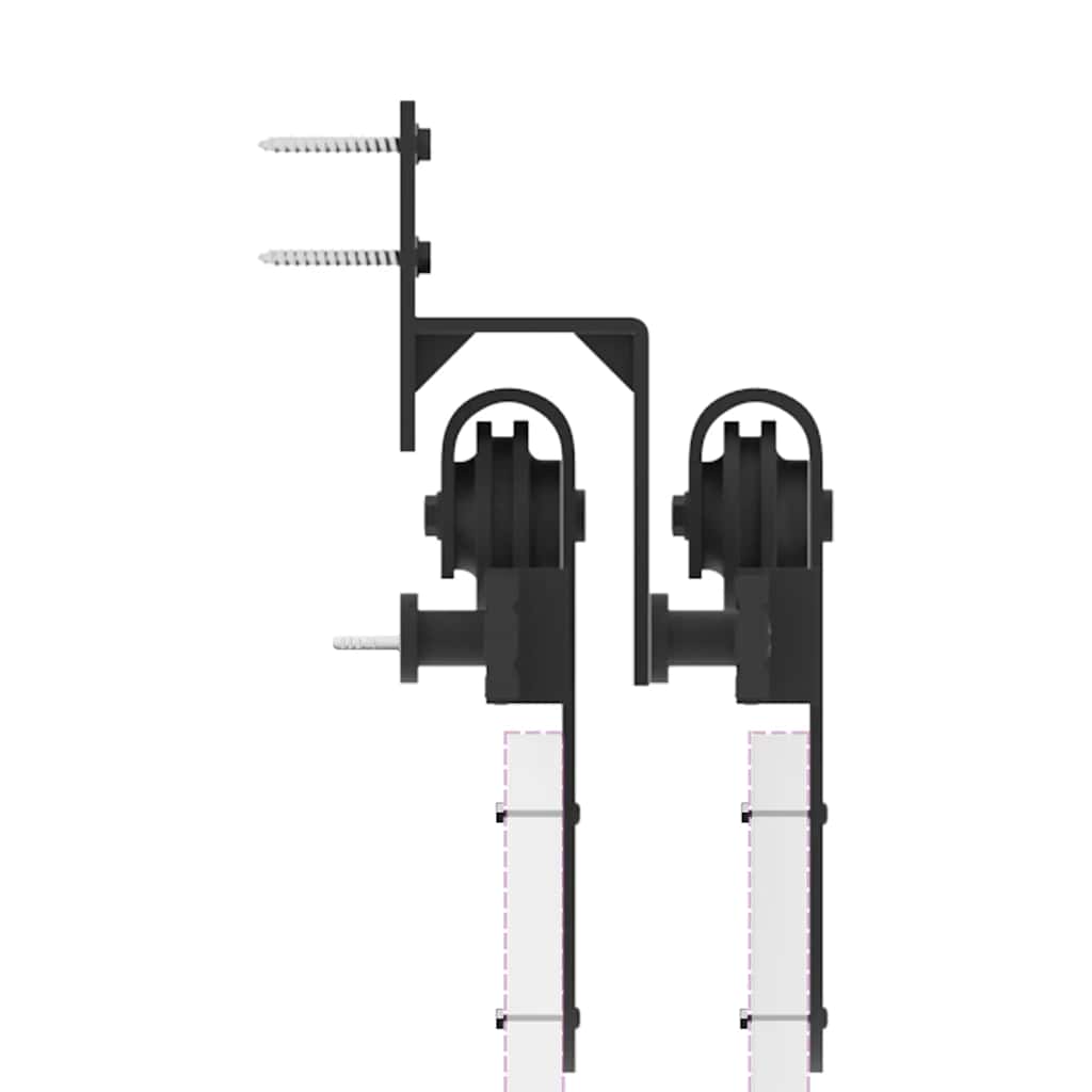 Liukuovi Hardware Kit 400 Cm Teräs Musta