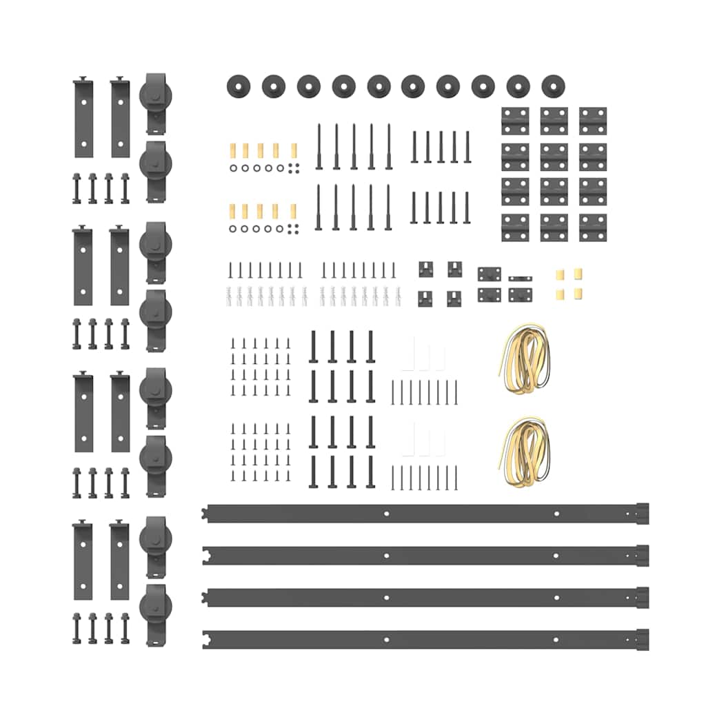 Liukuovi Hardware Kit 400 Cm Teräs Musta