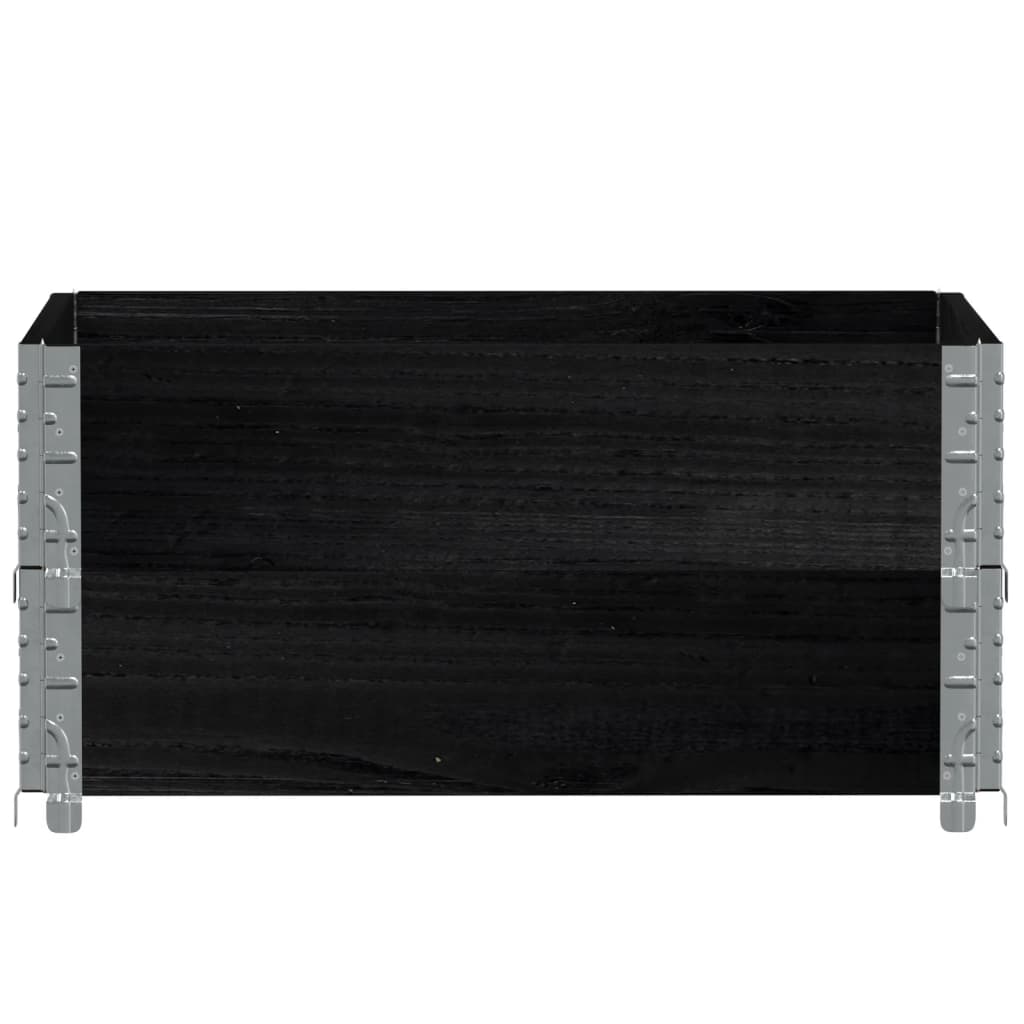 Kuormalavan Reunukset 2 Kpl Musta 80X60 Cm Täysi Mänty