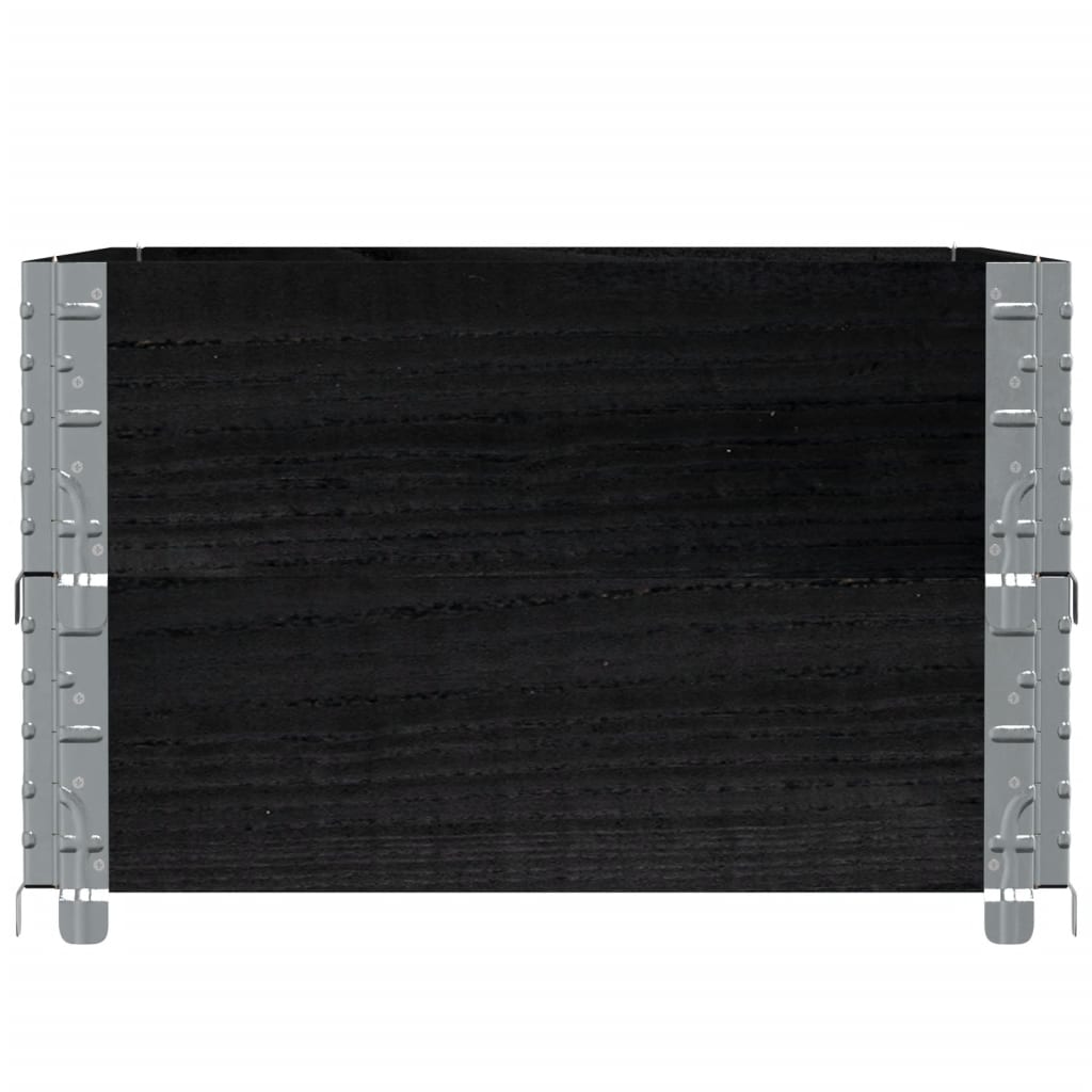 Kuormalavan Reunukset 2 Kpl Musta 80X60 Cm Täysi Mänty