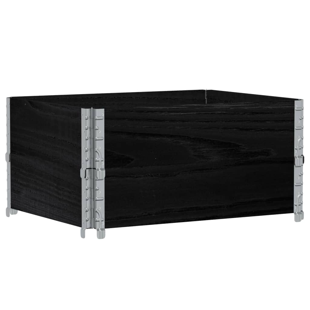 Kuormalavan Reunukset 2 Kpl Musta 80X60 Cm Täysi Mänty