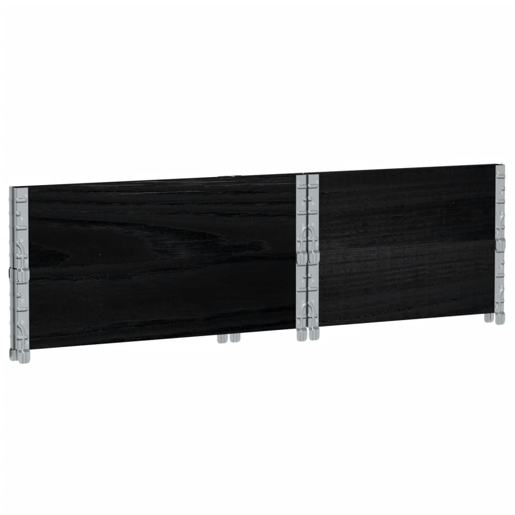 Kuormalavan Reunukset 2 Kpl Musta 80X60 Cm Täysi Mänty