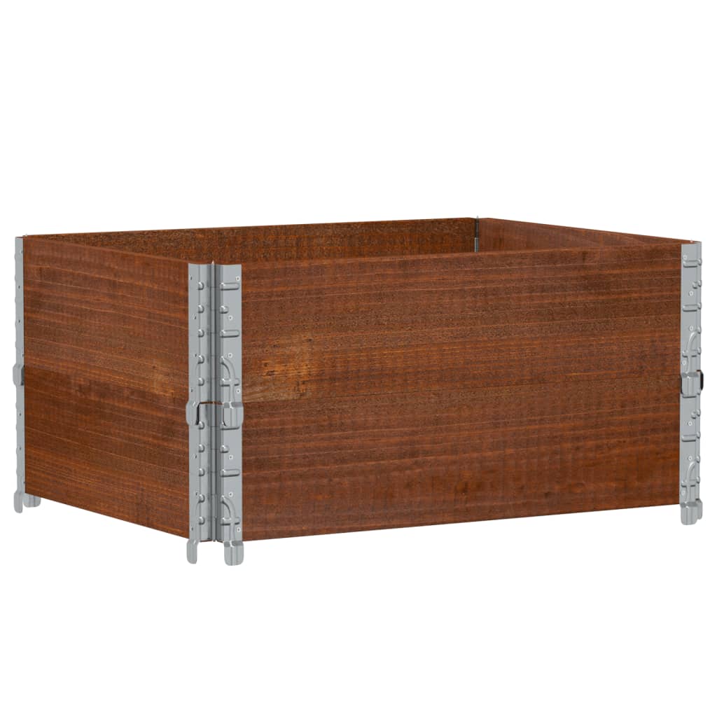Kuormalavan Reunukset 2 Kpl Ruskea 80X60 Cm Täysi Mänty