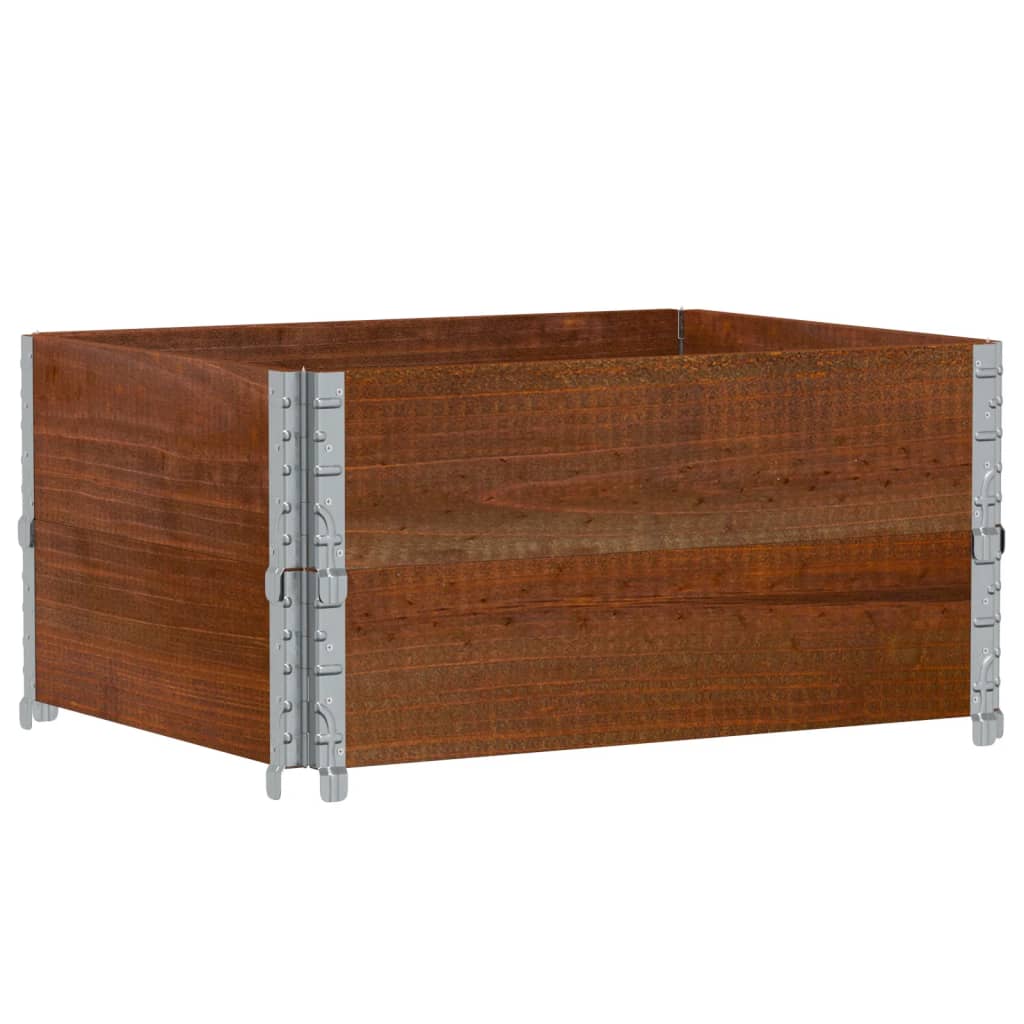 Kuormalavan Reunukset 2 Kpl Ruskea 80X60 Cm Täysi Mänty