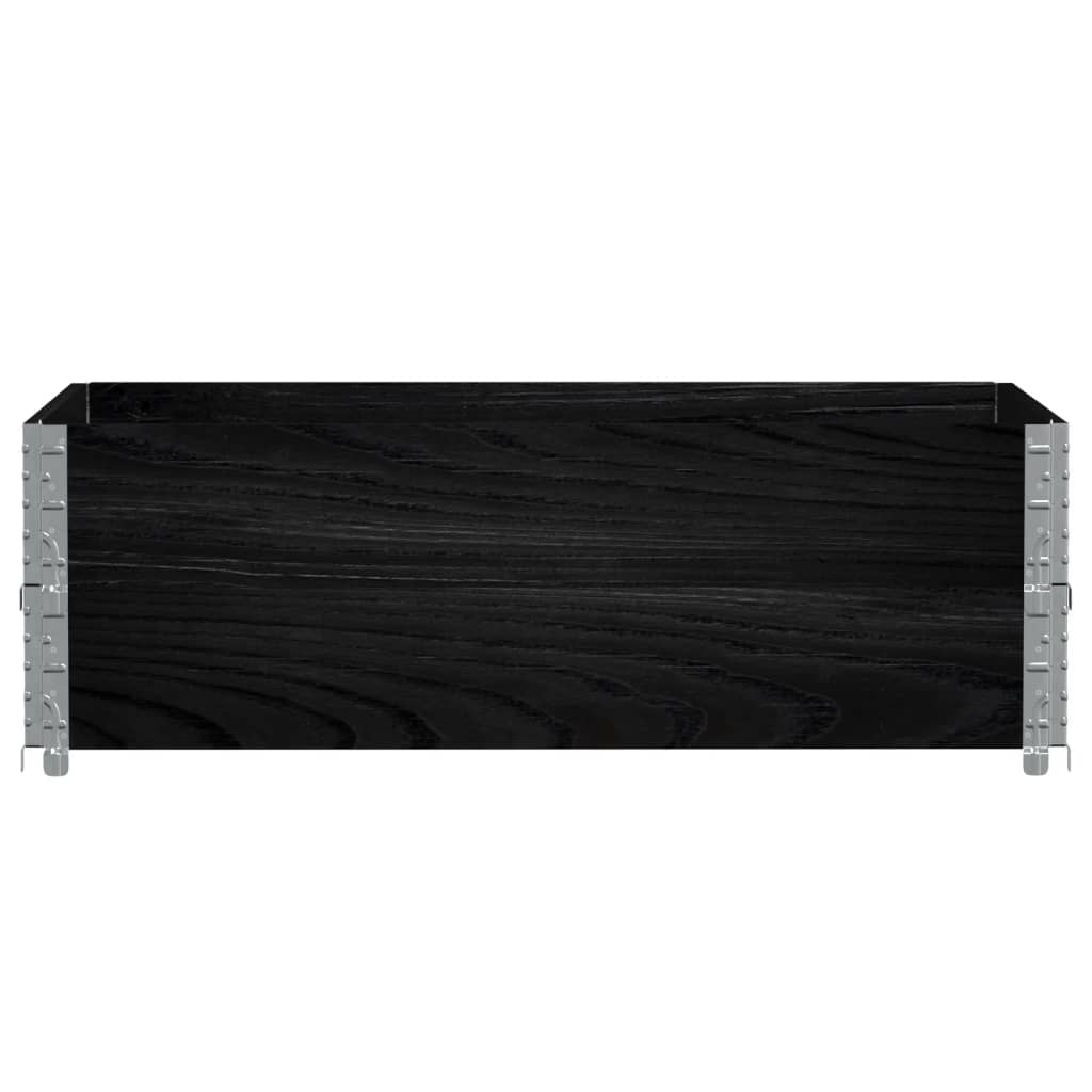 Kuormalavan Reunukset 2 Kpl Musta 120X80 Cm Täysi Mänty