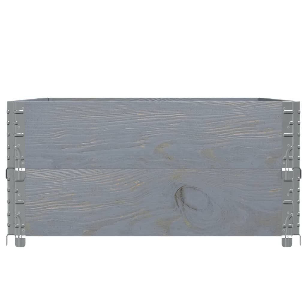 Kuormalavan Reunukset 2 Kpl Harmaa 120X80 Cm Täysi Mänty