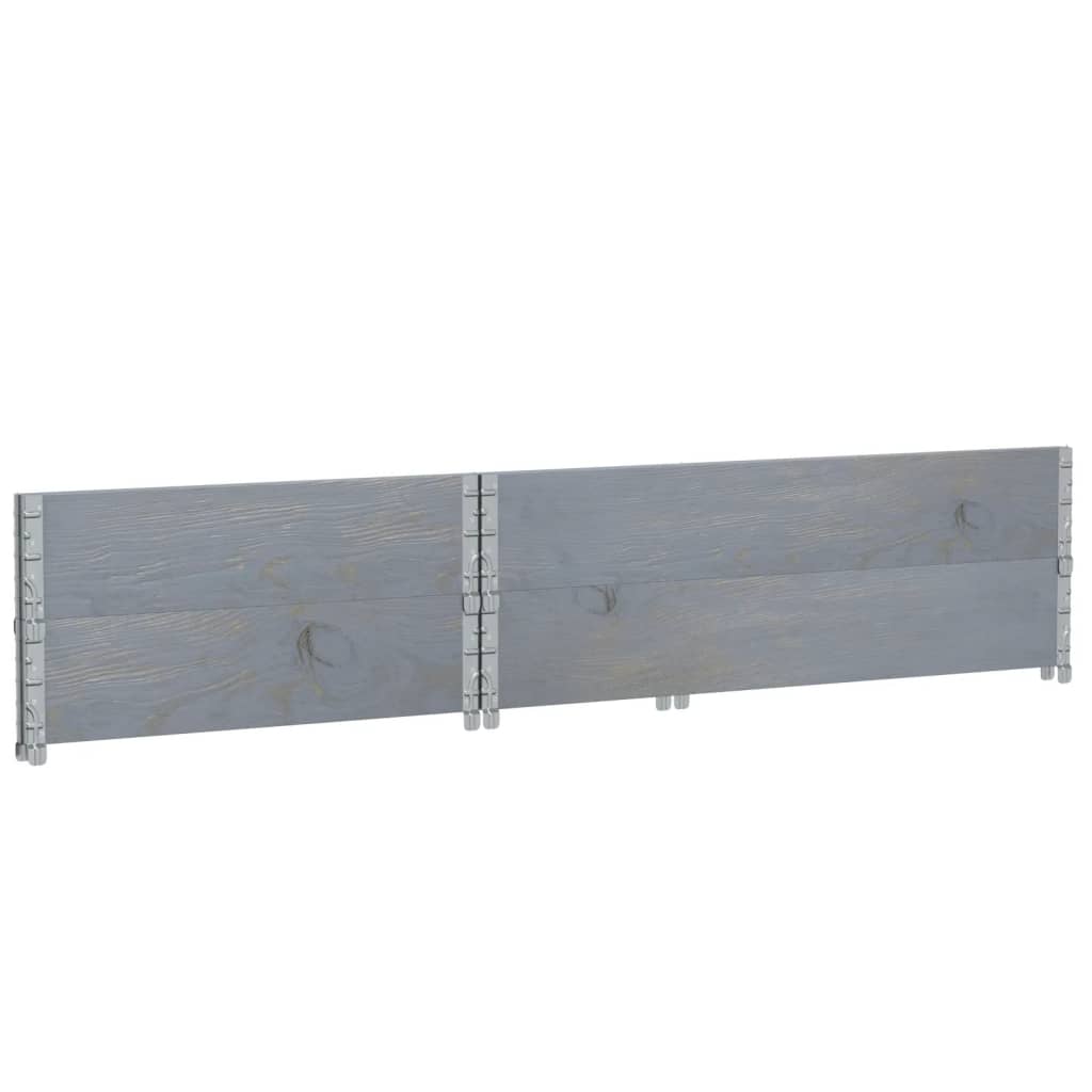 Kuormalavan Reunukset 2 Kpl Harmaa 120X80 Cm Täysi Mänty