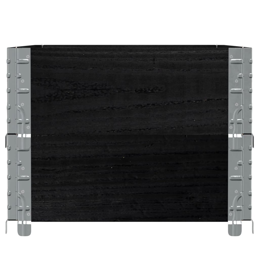 Kuormalavan Reunukset 2 Kpl Musta 100X50 Cm Täysi Mänty
