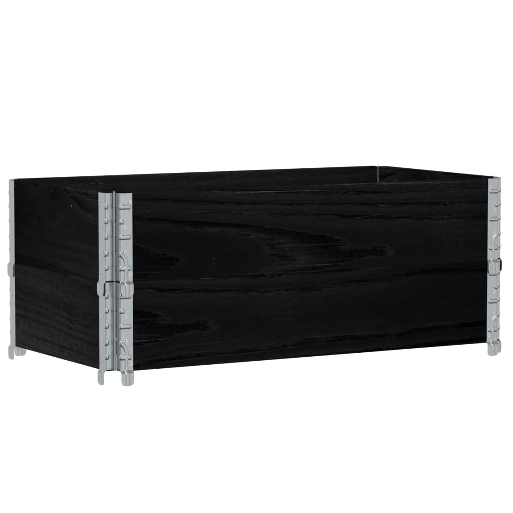 Kuormalavan Reunukset 2 Kpl Musta 100X50 Cm Täysi Mänty