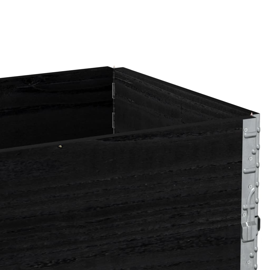 Kuormalavan Reunukset 2 Kpl Musta 100X50 Cm Täysi Mänty