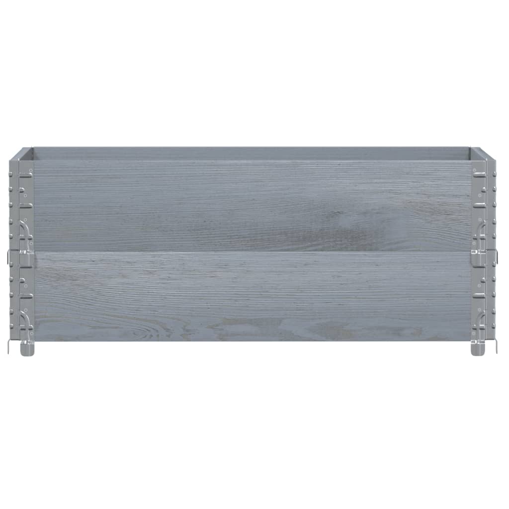 Kuormalavan Reunukset 2 Kpl Harmaa 100X50 Cm Täysi Mänty