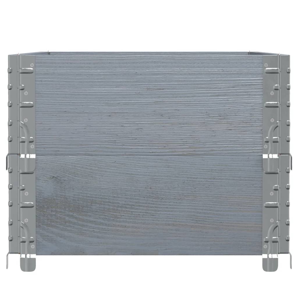 Kuormalavan Reunukset 2 Kpl Harmaa 100X50 Cm Täysi Mänty